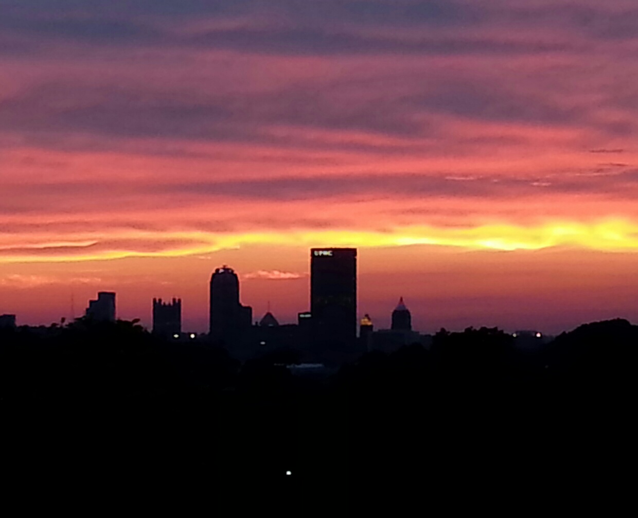 sunset over Pittsburgh skyline